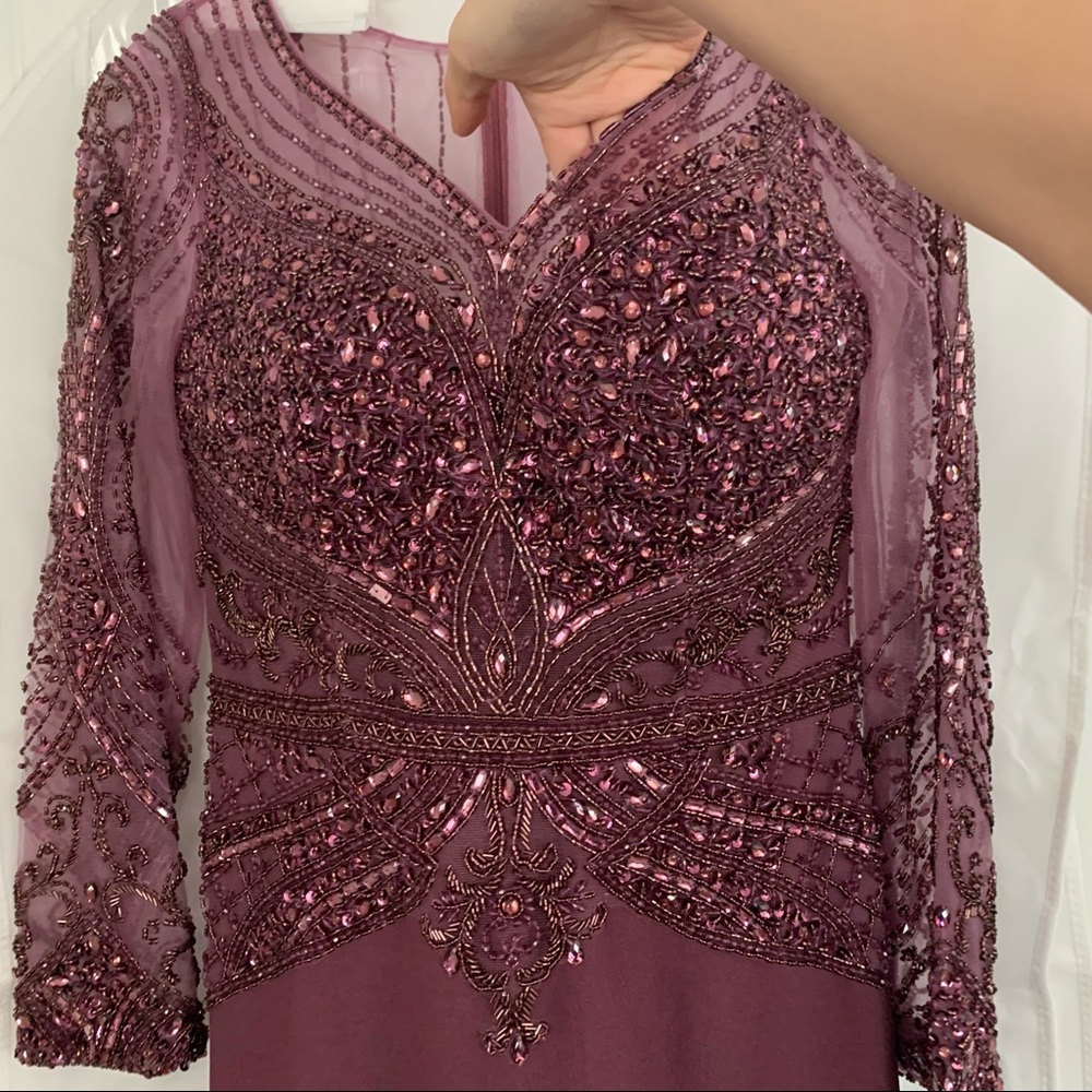 Purple evening dress
